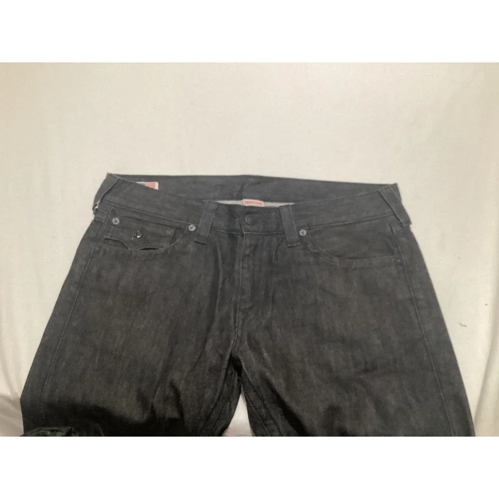True Religion Brand Jeans Mens Black Wash Bootcut Denim  Size 38 Made in USA - Picture 3 of 15